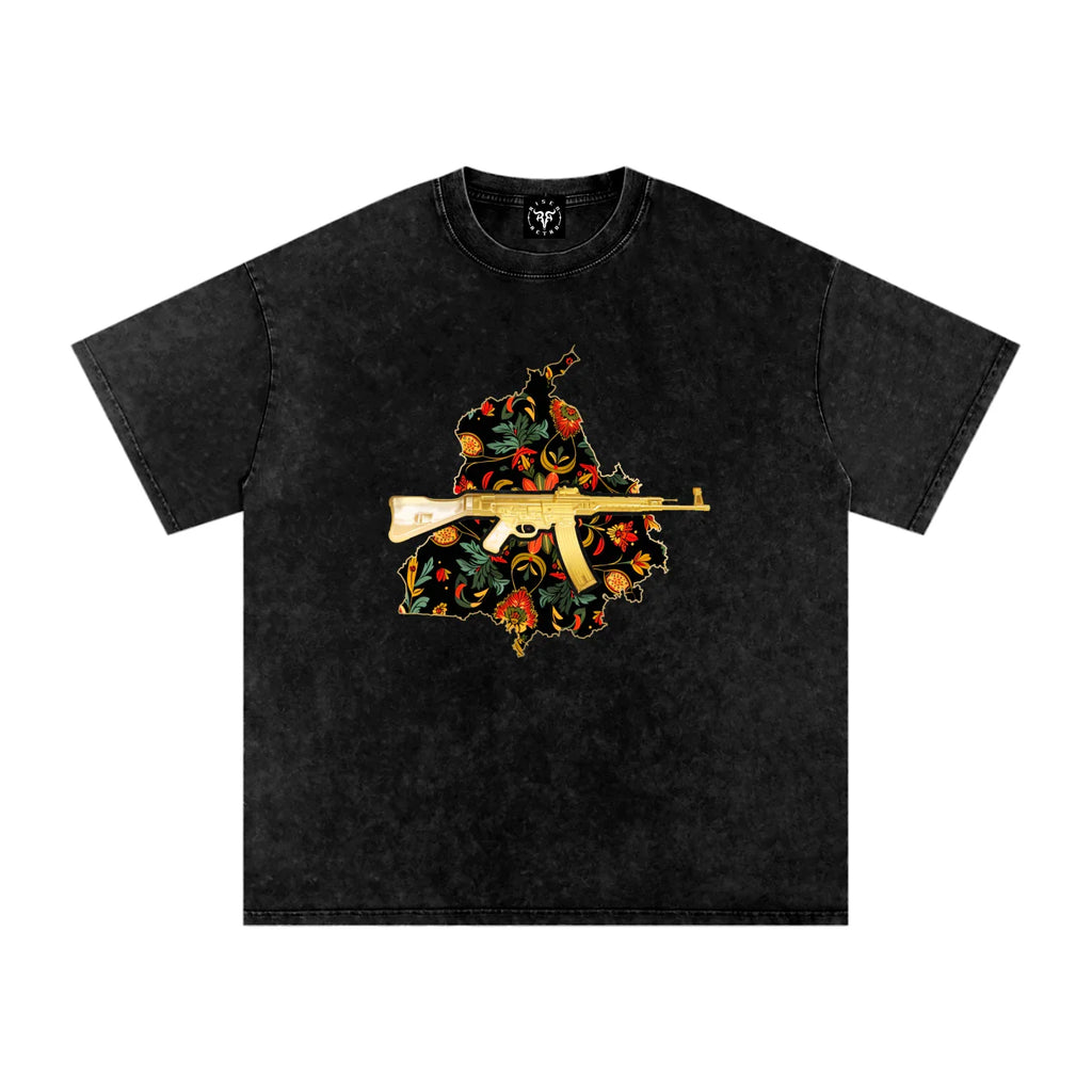 Vintage Panjab 47 X RisenRetro Snow Washed Oversized Cotton T-Shirt