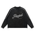Sweat-shirt Panjab à délavage minéral et ourlet brut