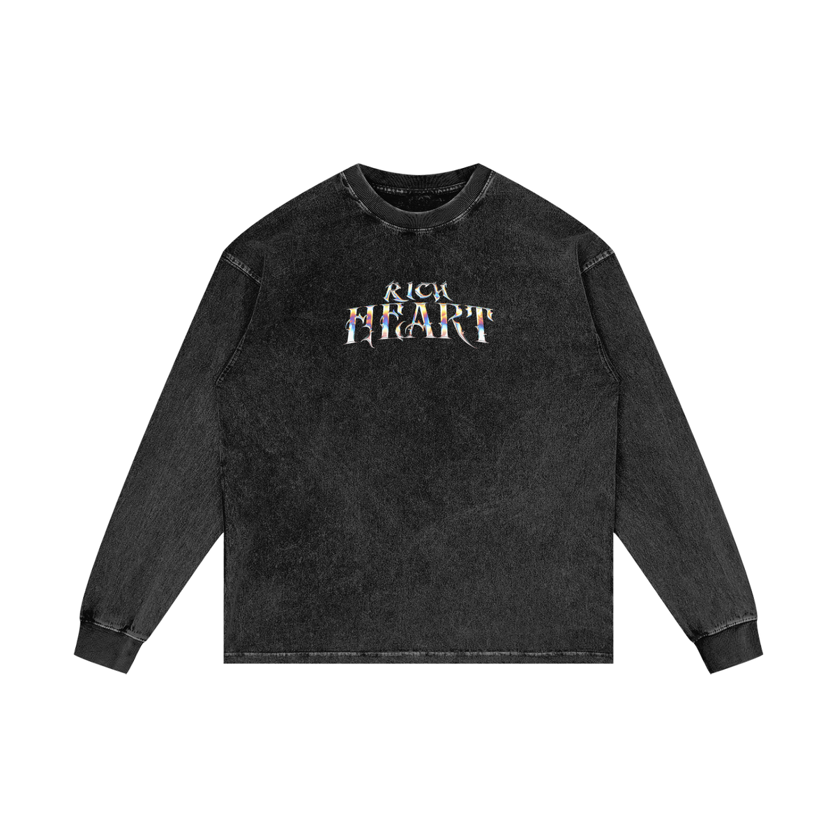 RICH HEART | RISENRETRO | Acid Wash Oversize Long Sleeve T-Shirt