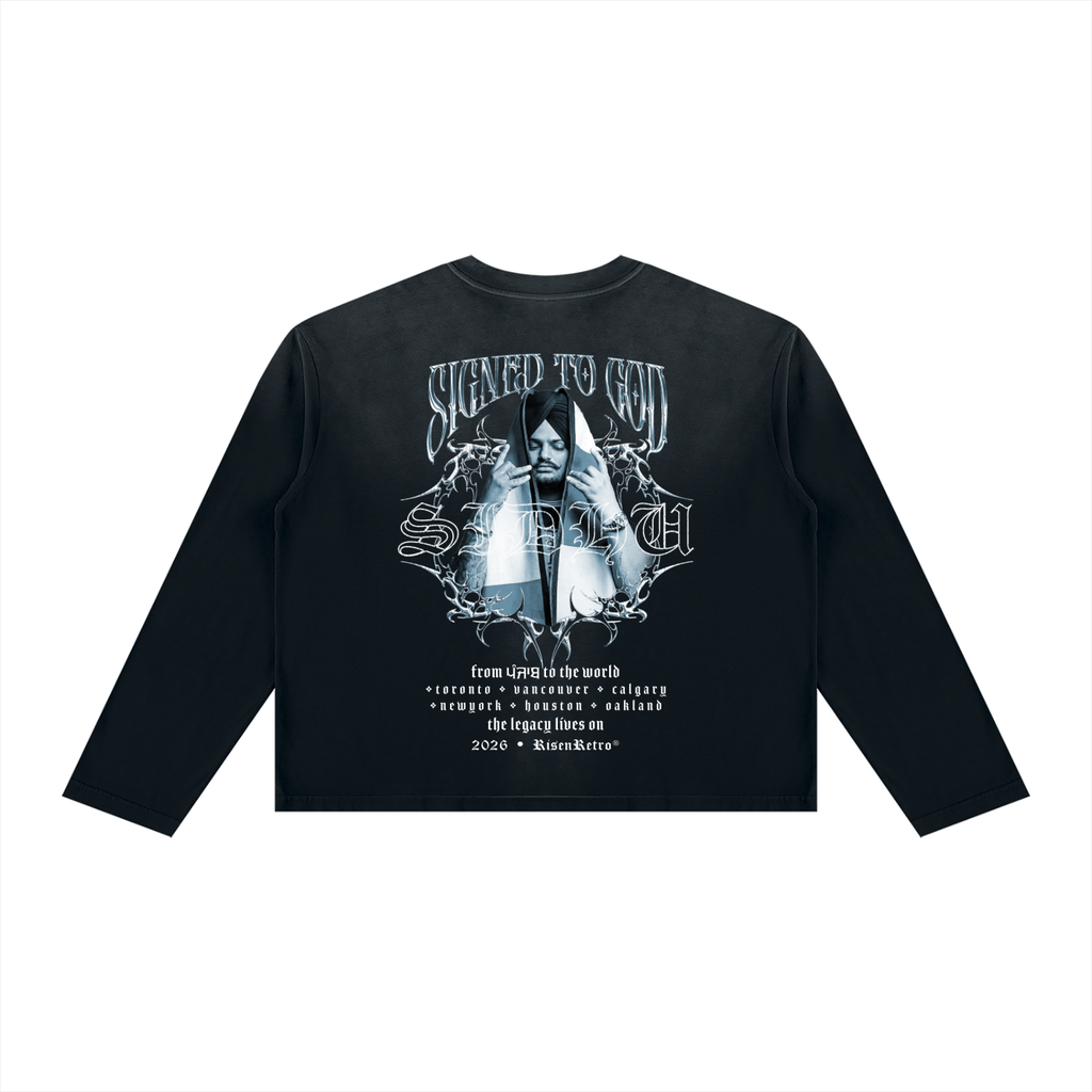 SIGNED TO GOD | Unisex Sunfade Boxy Long Sleeve T-Shirt | RISENRETRO | SMW
