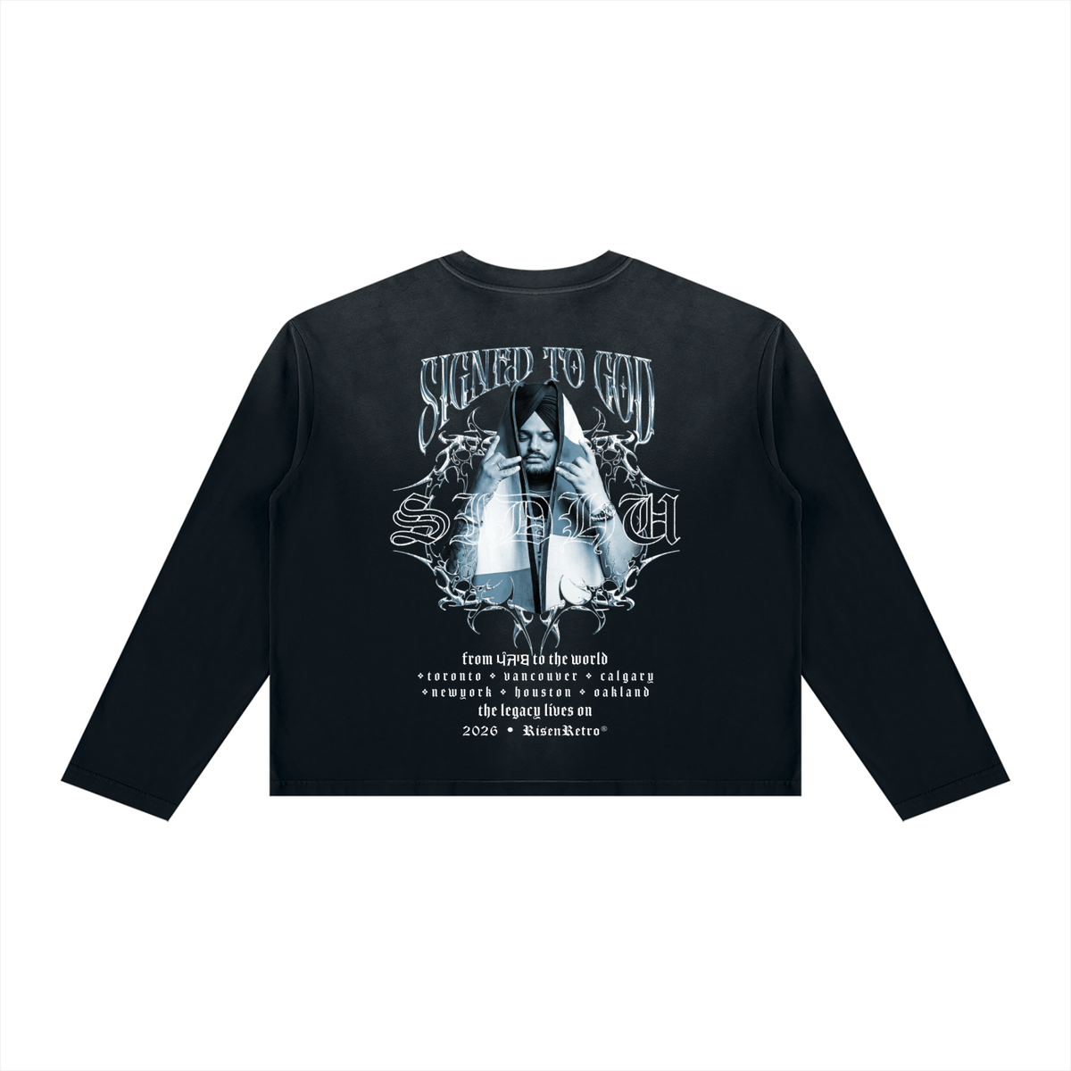 SIGNED TO GOD | Unisex Sunfade Boxy Long Sleeve T-Shirt | RISENRETRO | SMW