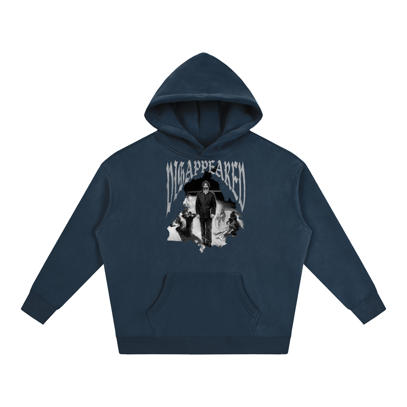 JASWANT SINGH KHALRA DISAPPEARED X RISEN RETRO Oversize Fleeced Hoodie