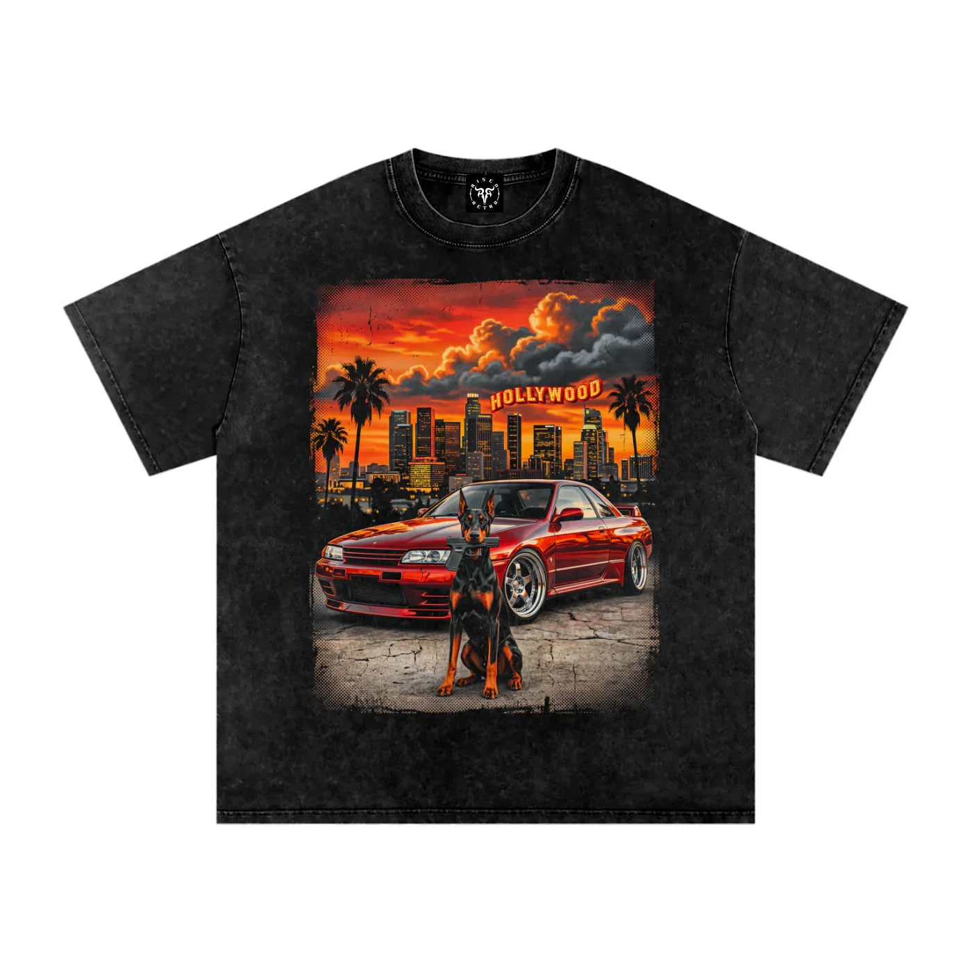 The World Is Yours X Risen Retro Snow Washed Oversized Cotton T-Shirt