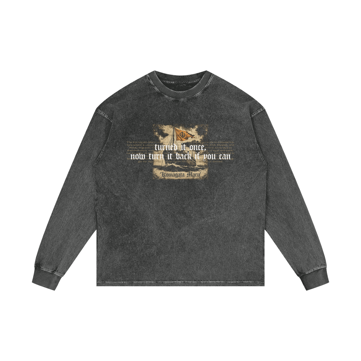 KOMAGATA MARU | RISENRETRO | Acid Wash Oversize Long Sleeve T-Shirt