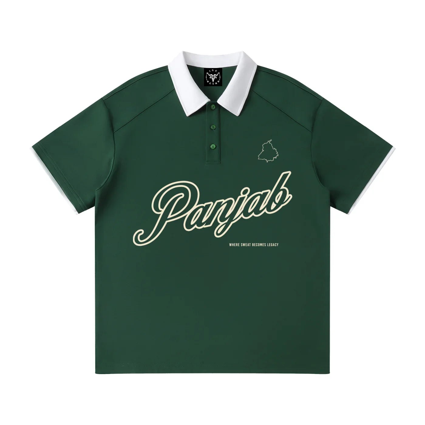 Panjab Legacy X RisenRetro Contrast Collar Raglan Polo Shirt