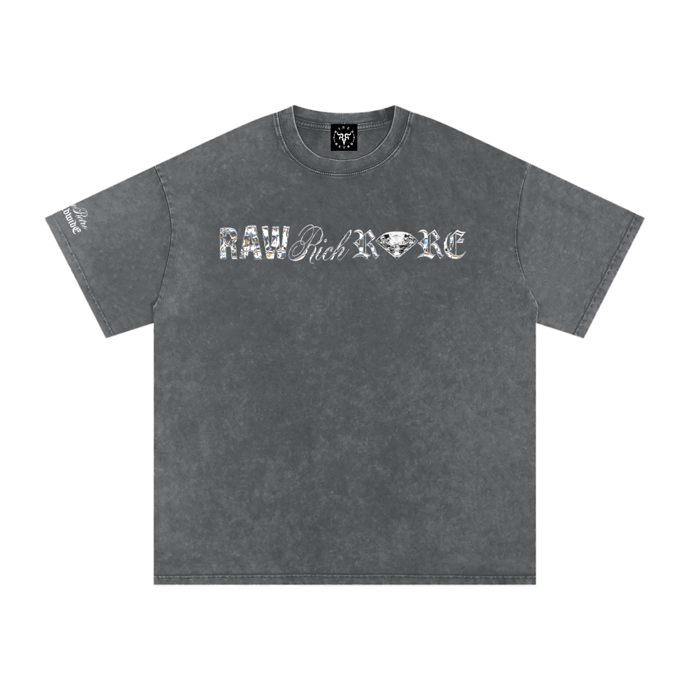 RAW RICH RARE X Risen Retro V2 Snow Washed Oversized Cotton T-Shirt