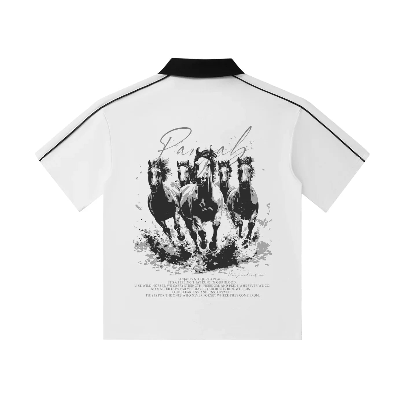 Punjab Polo Club X Risen Retro Contrast Collar Short-Sleeve Polo Shirt