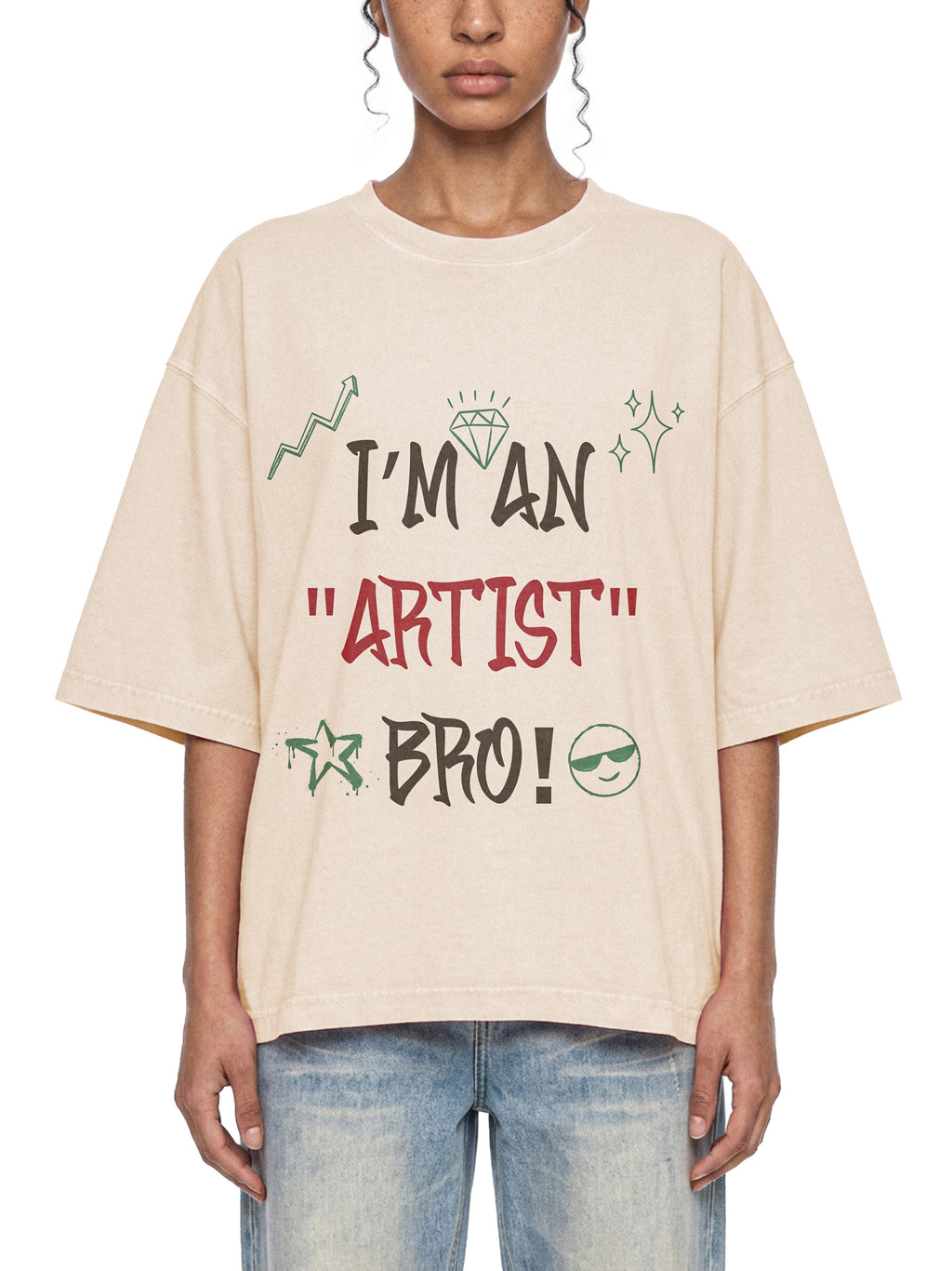 I'M AN ARTIST BRO | Mineral Wash Boxy Cotton T-Shirt