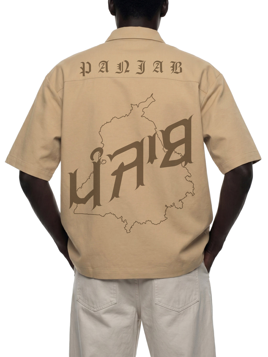 PANJAB COUTURE KHAKHI X Risen Retro Unisex Boxy Heavyweight Short Sleeve Shirt