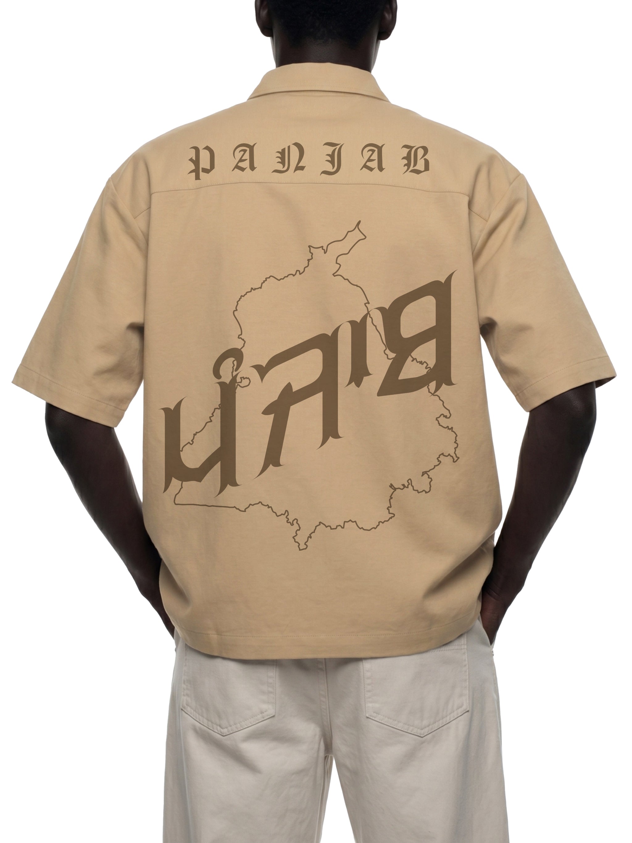 PANJAB COUTURE KHAKHI X Risen Retro Unisex Boxy Heavyweight Short Sleeve Shirt