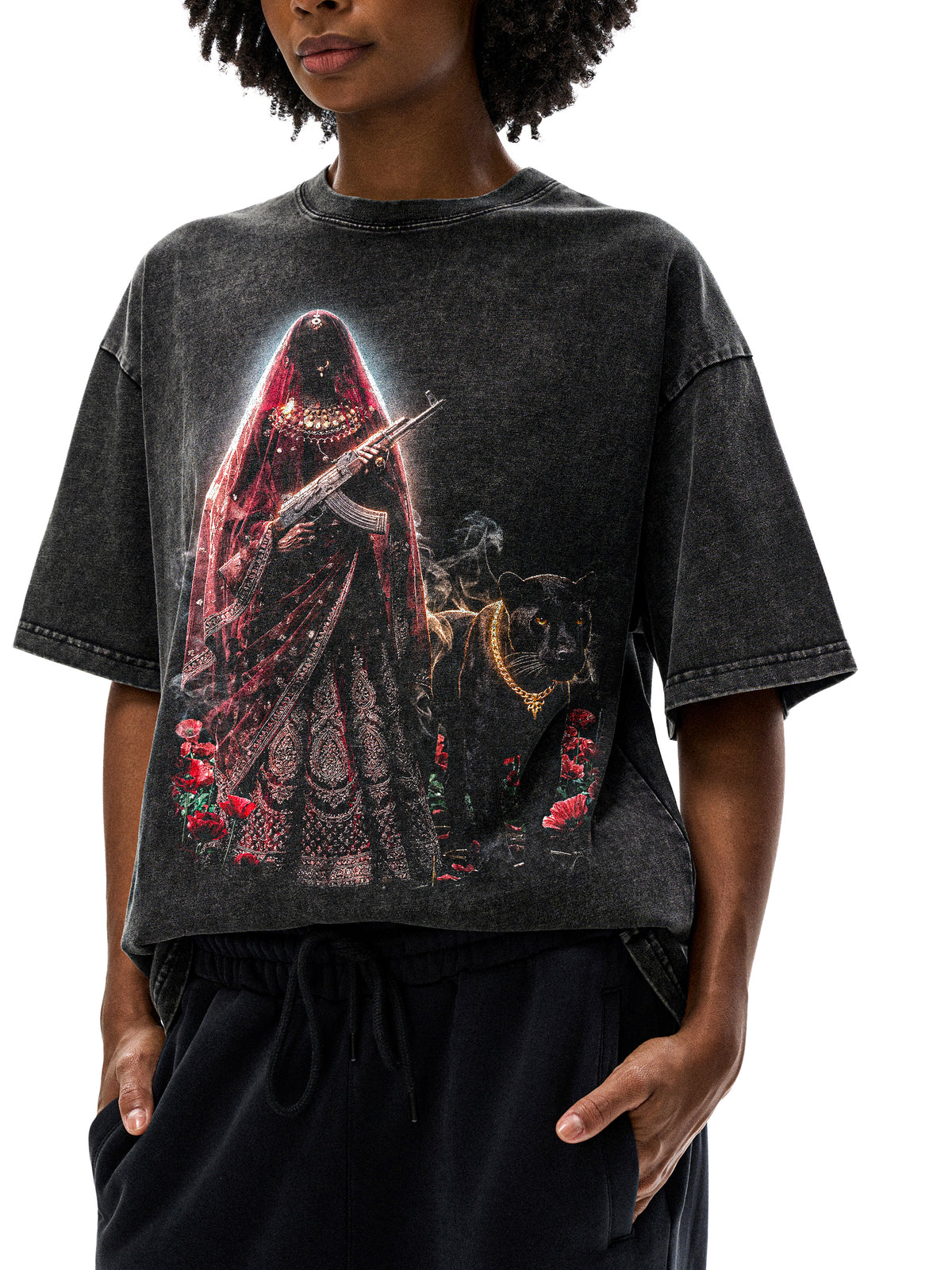 HER WORD IS LAW | Snow Washed Oversized Cotton T-Shirt | RISENRETRO