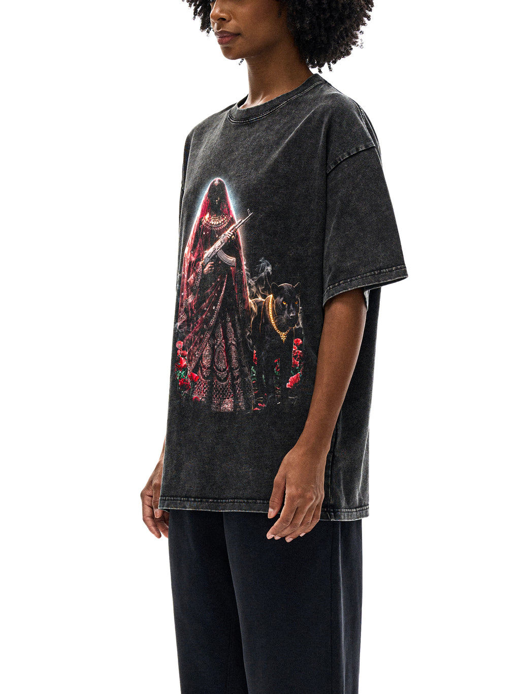 HER WORD IS LAW | Snow Washed Oversized Cotton T-Shirt | RISENRETRO