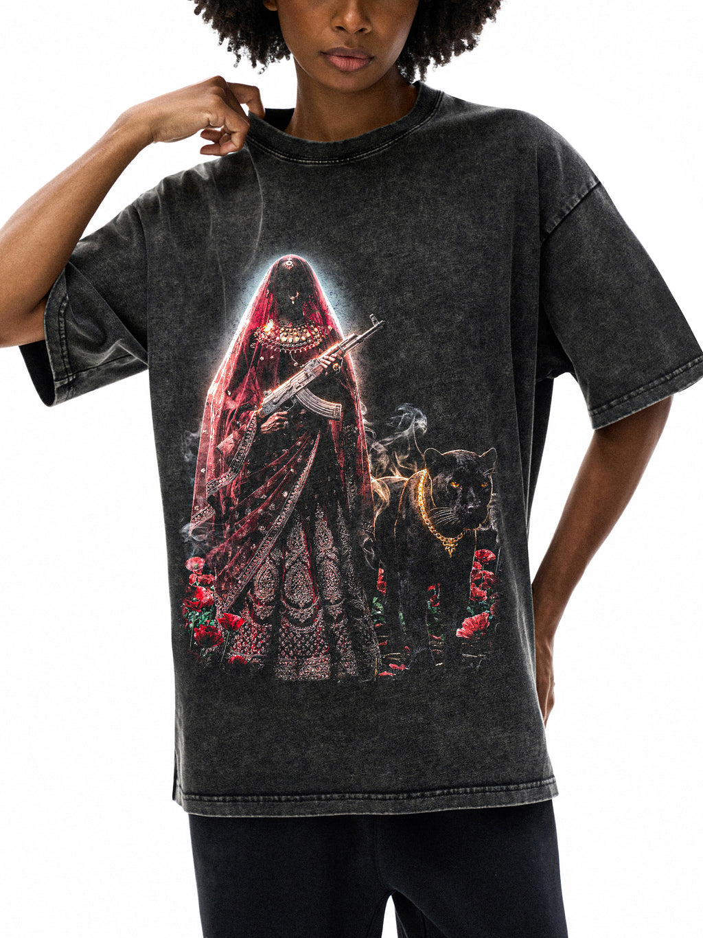 HER WORD IS LAW | Snow Washed Oversized Cotton T-Shirt | RISENRETRO