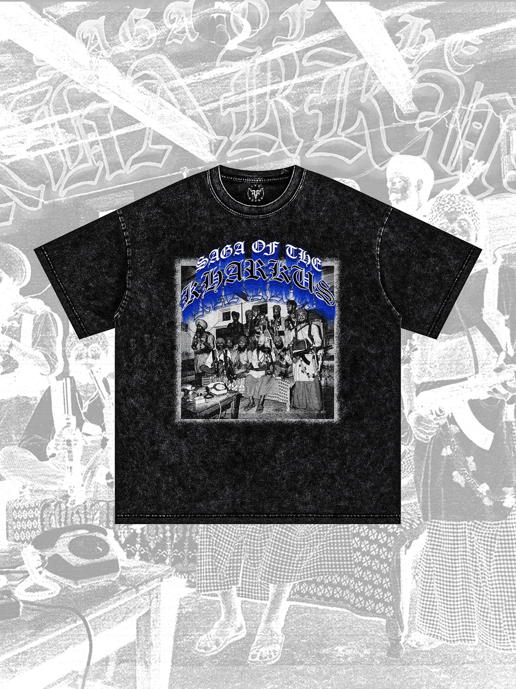 SAGA OF THE KHARKU'S | Snow Washed Oversized Cotton T-Shirt | RISENRETRO