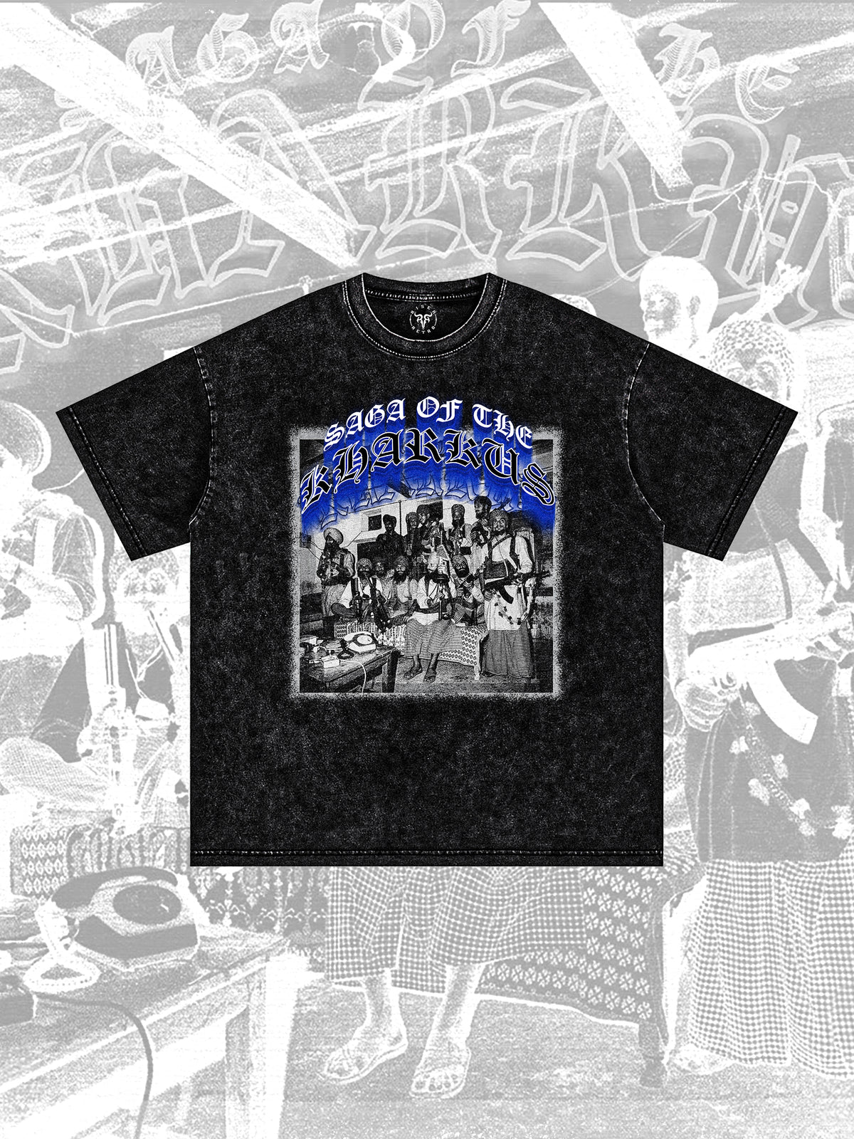 SAGA OF THE KHARKU'S | Snow Washed Oversized Cotton T-Shirt | RISENRETRO