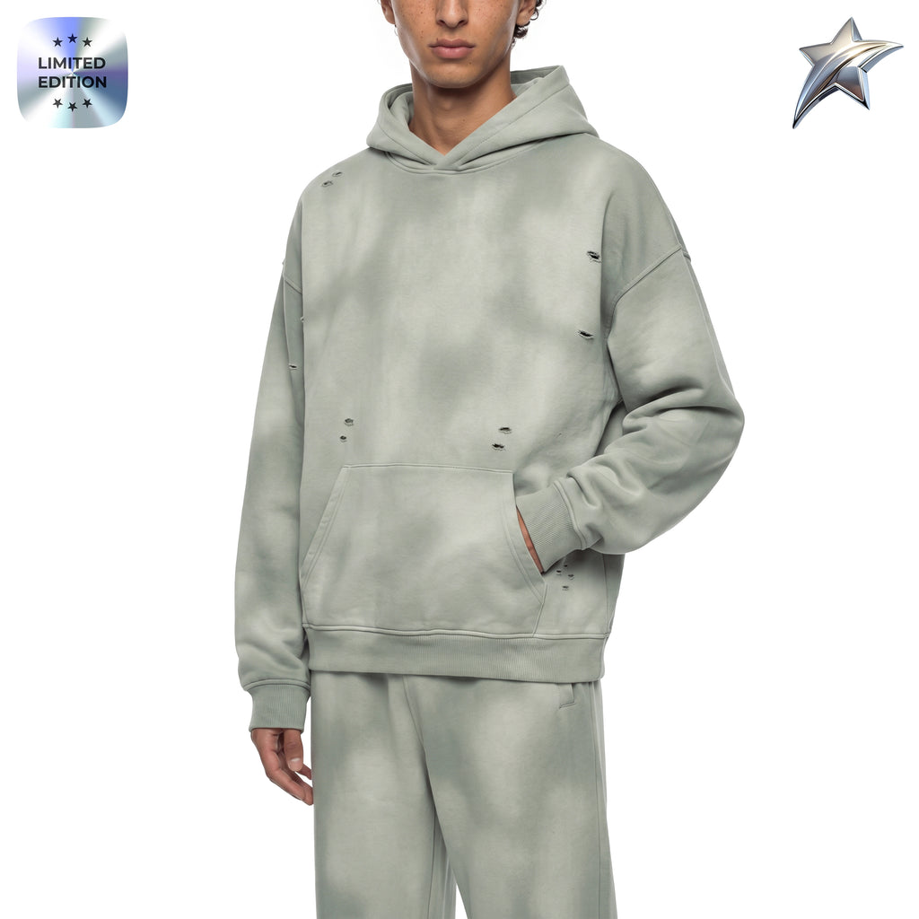 RISENRETRO X Unisex Sunfade Frayed Fleece tracksuit
