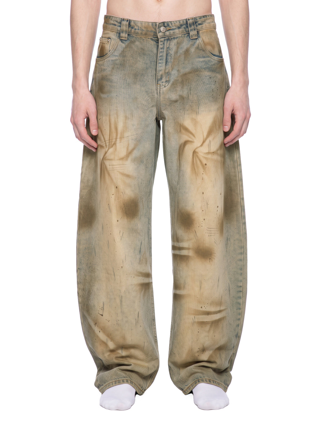 RisenRetro X Men’s Vintage Wash Barrel Leg Jeans