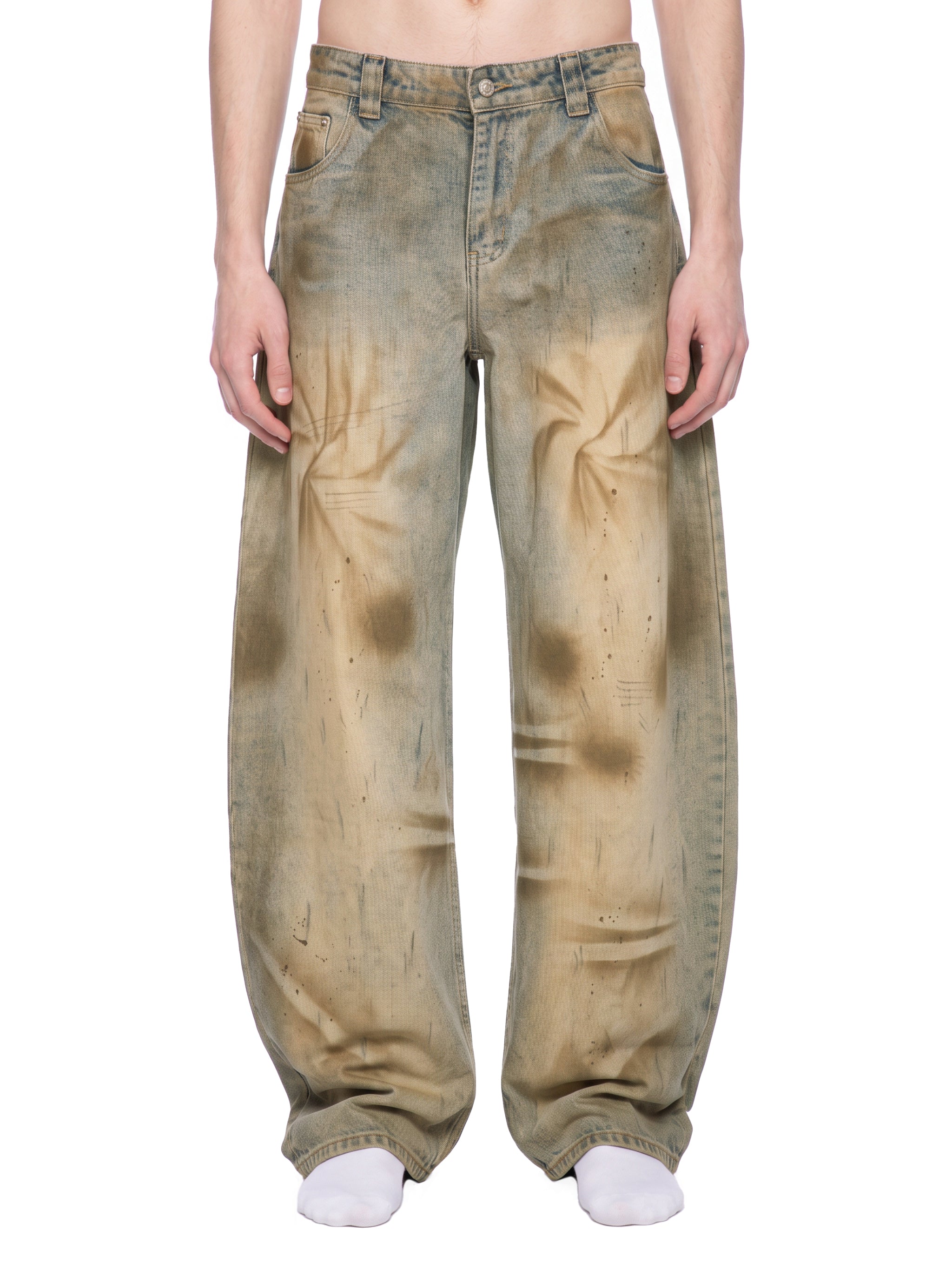RisenRetro X Men’s Vintage Wash Barrel Leg Jeans