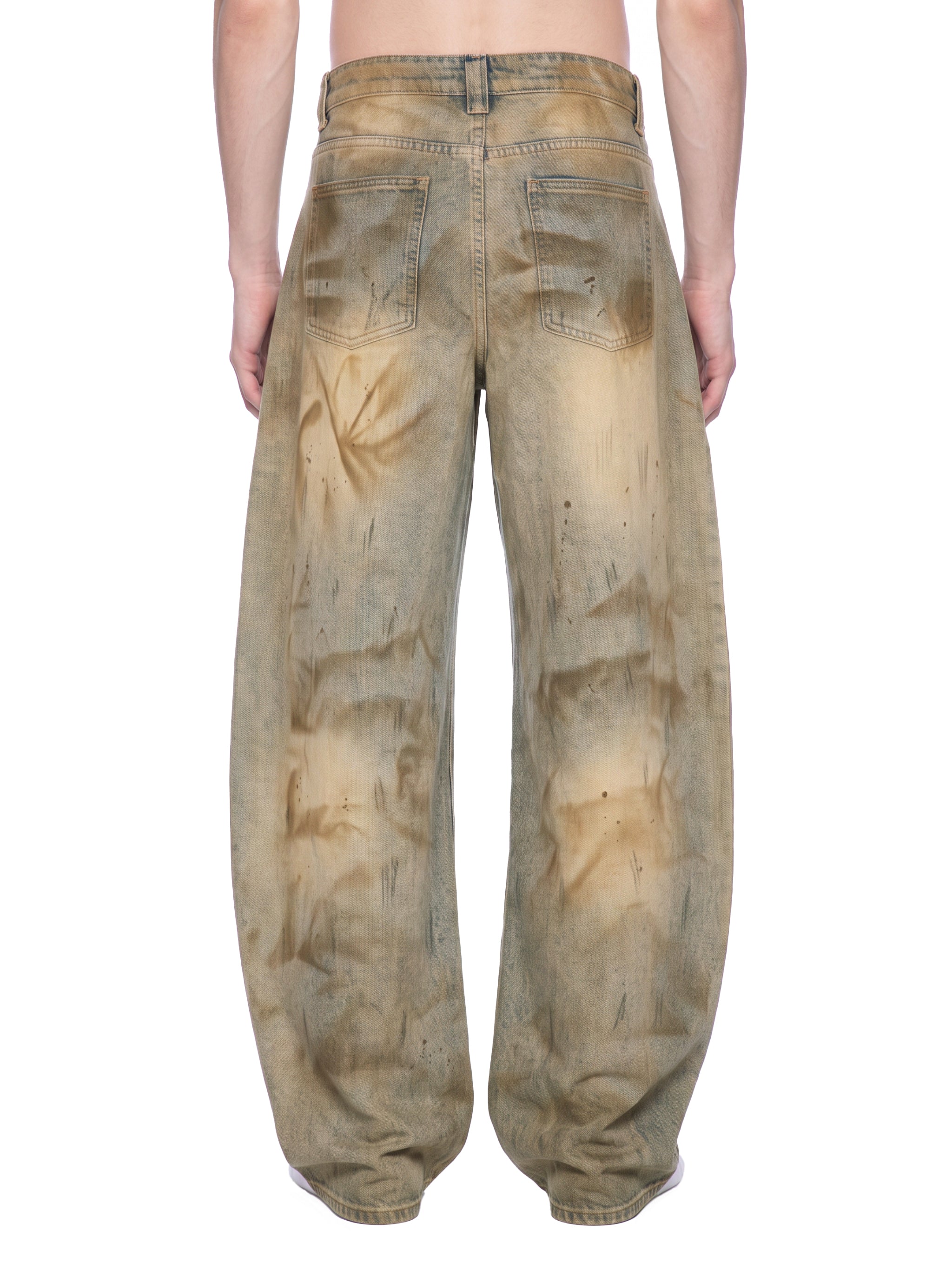 RisenRetro X Men’s Vintage Wash Barrel Leg Jeans