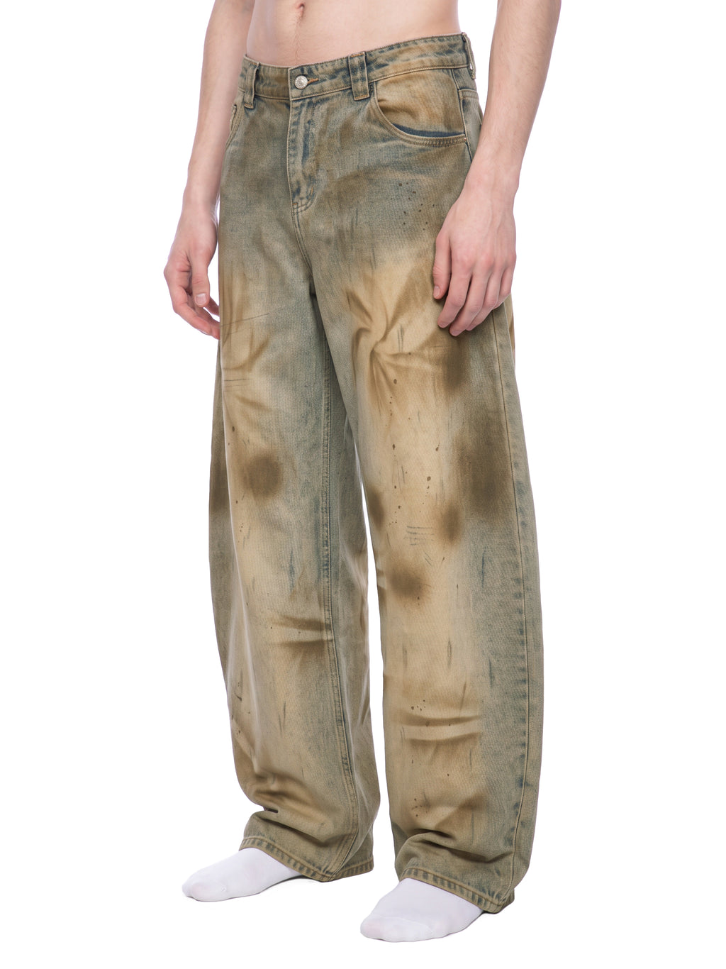 RisenRetro X Men’s Vintage Wash Barrel Leg Jeans