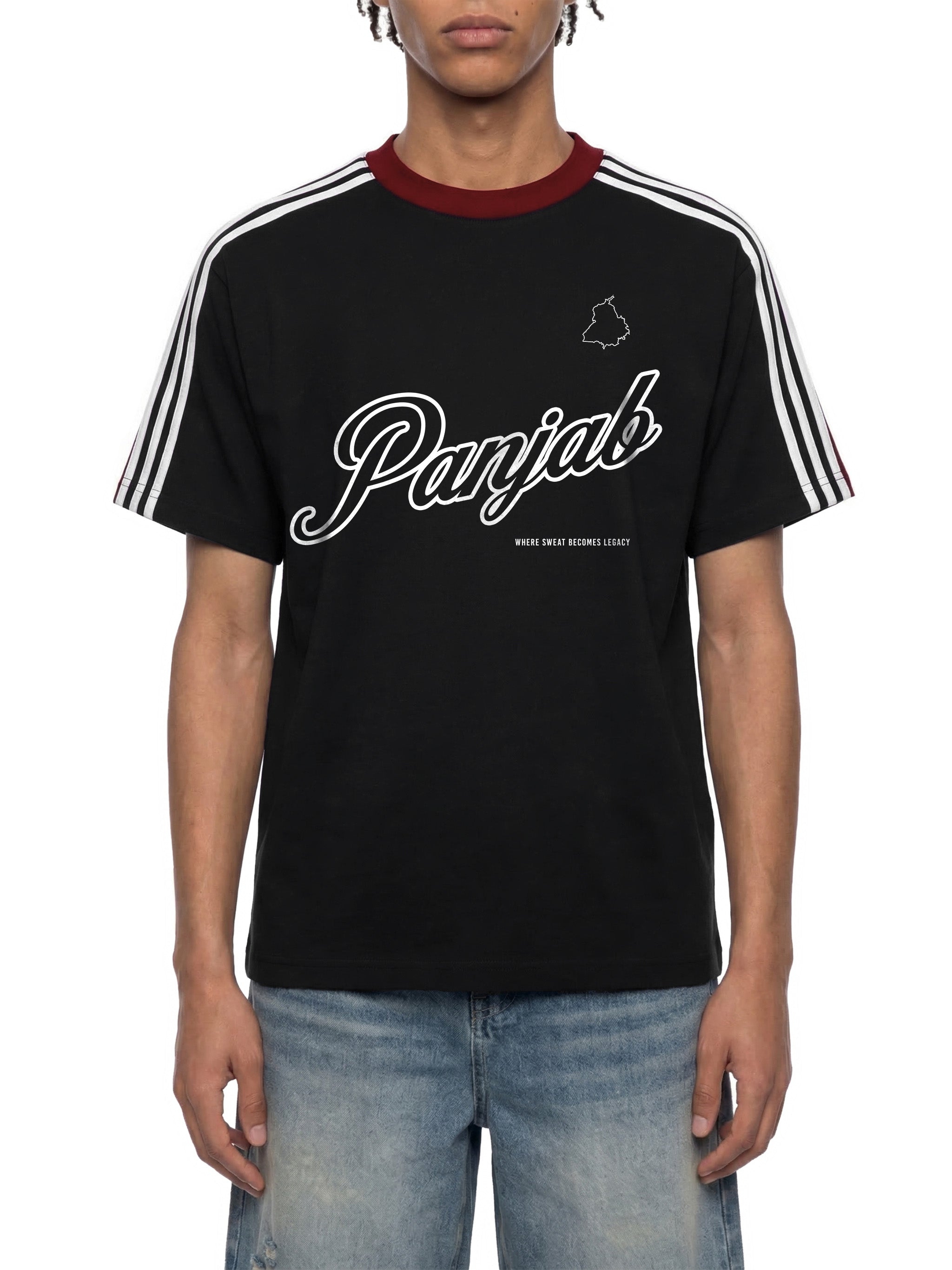 Panjab Legacy  X Risen Retro Unisex Colorblock Striped T-Shirt