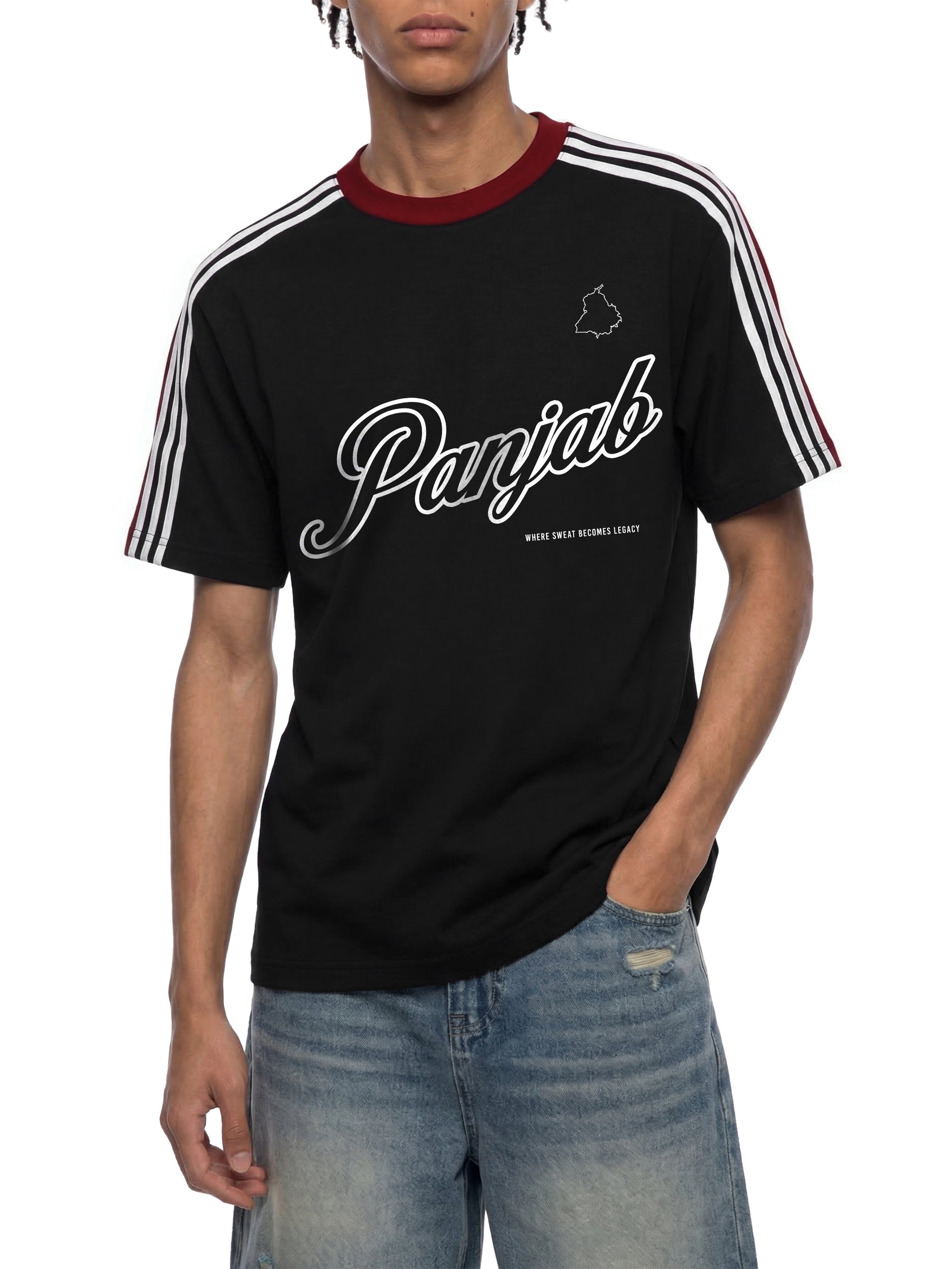Panjab Legacy  X Risen Retro Unisex Colorblock Striped T-Shirt