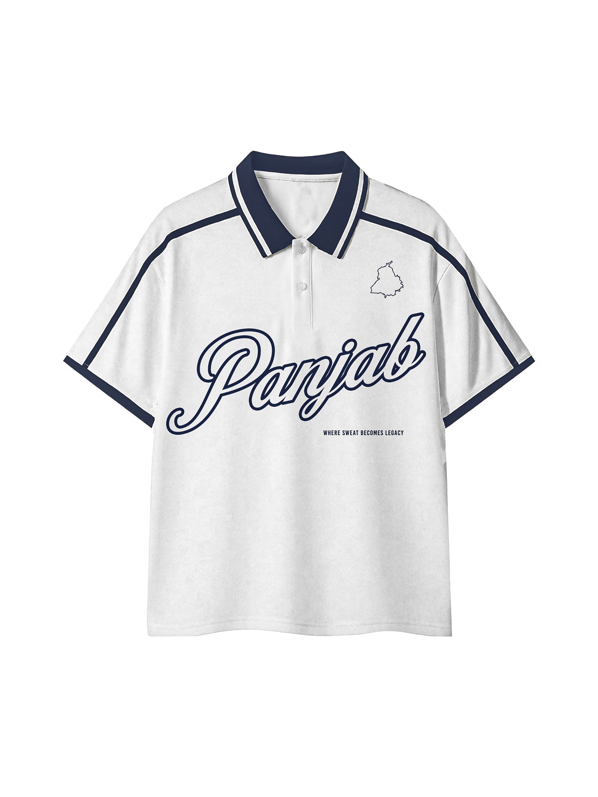 PANJAB LEGACY x RisenRetro Unisex Contrast Piping Polo Shirt