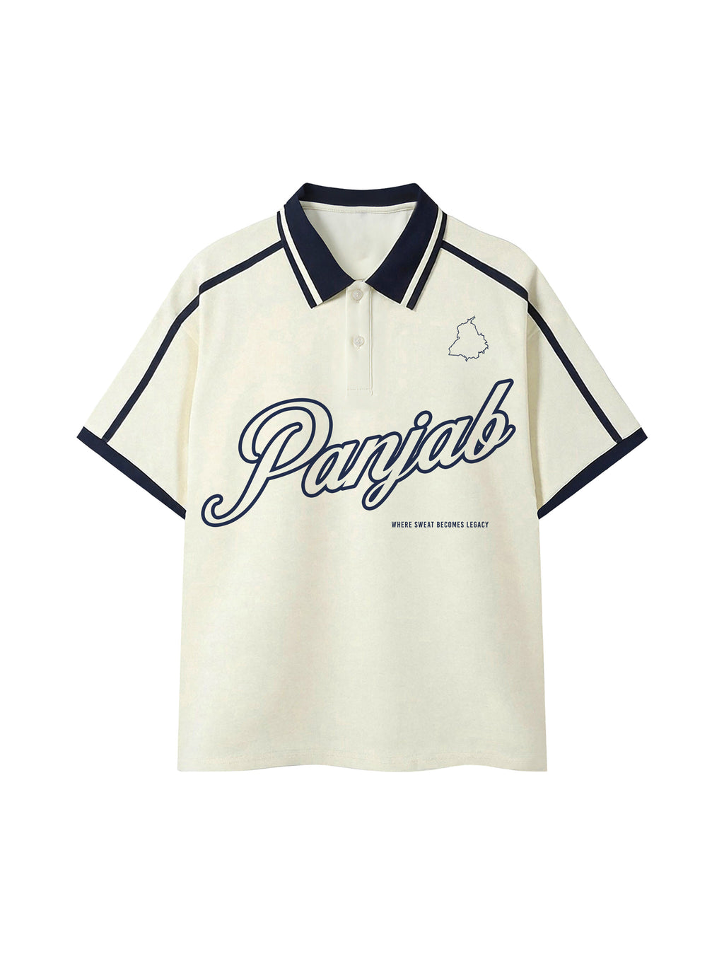PANJAB LEGACY x RisenRetro Unisex Contrast Piping Polo Shirt