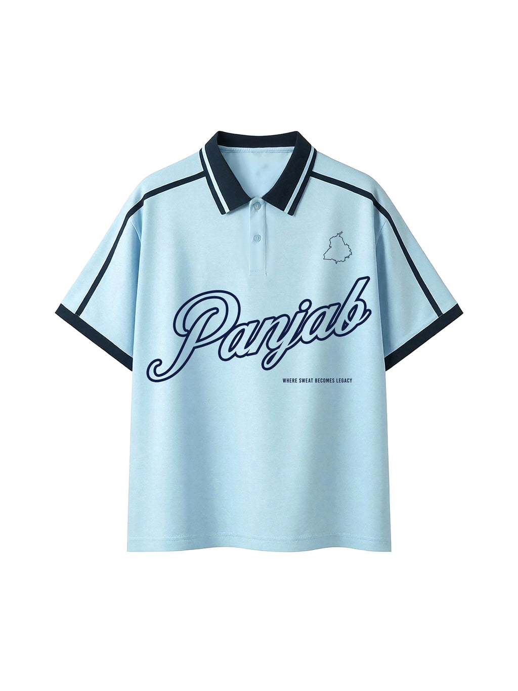 PANJAB LEGACY x RisenRetro Unisex Contrast Piping Polo Shirt