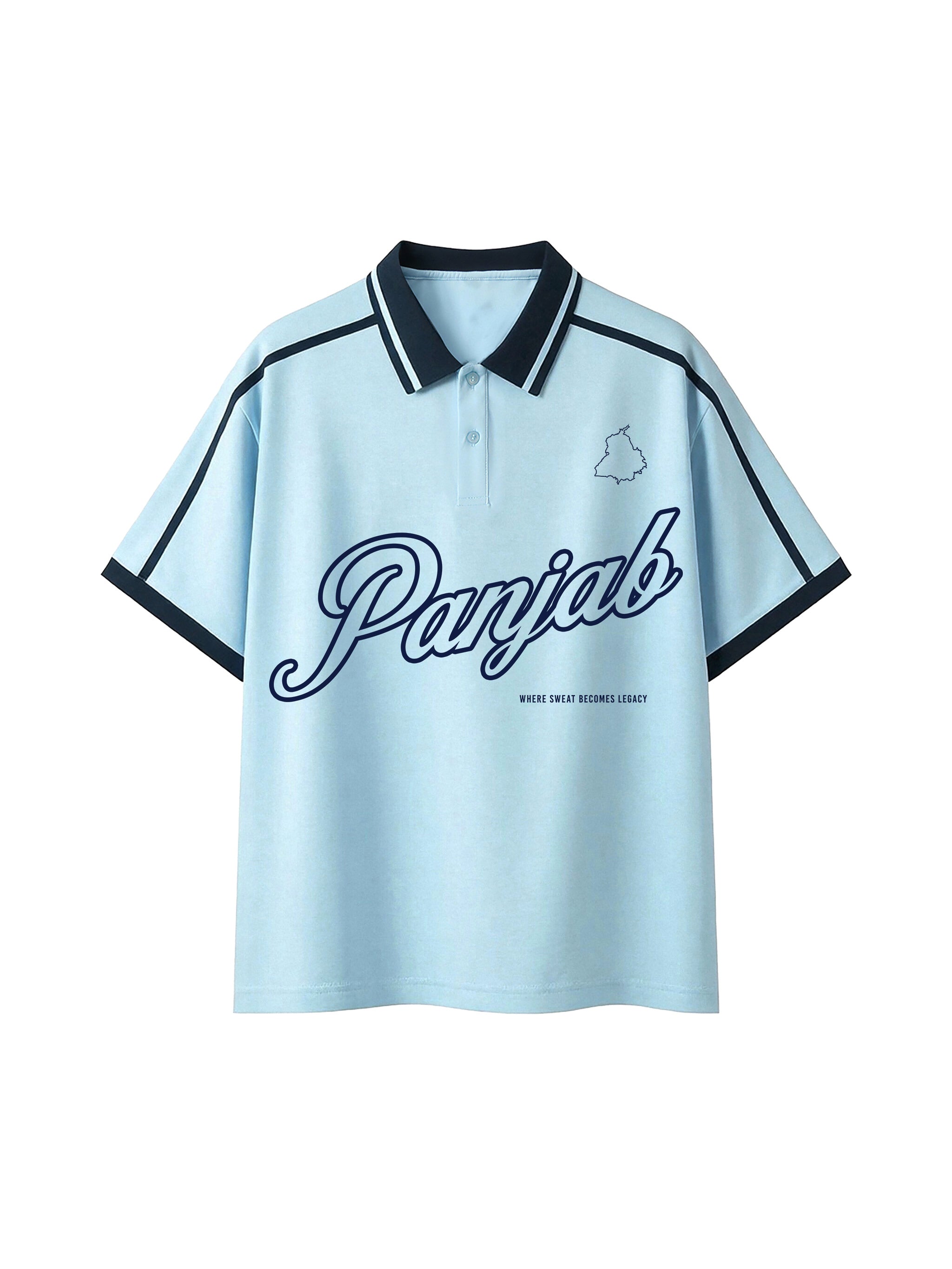 PANJAB LEGACY x RisenRetro Unisex Contrast Piping Polo Shirt