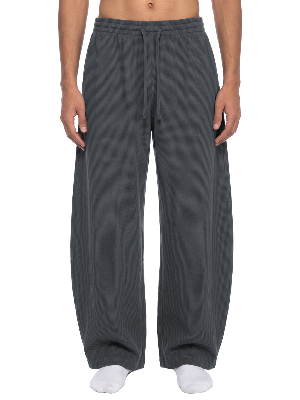 RISENRETRO x Unisex Waffle Barrel Leg Pants