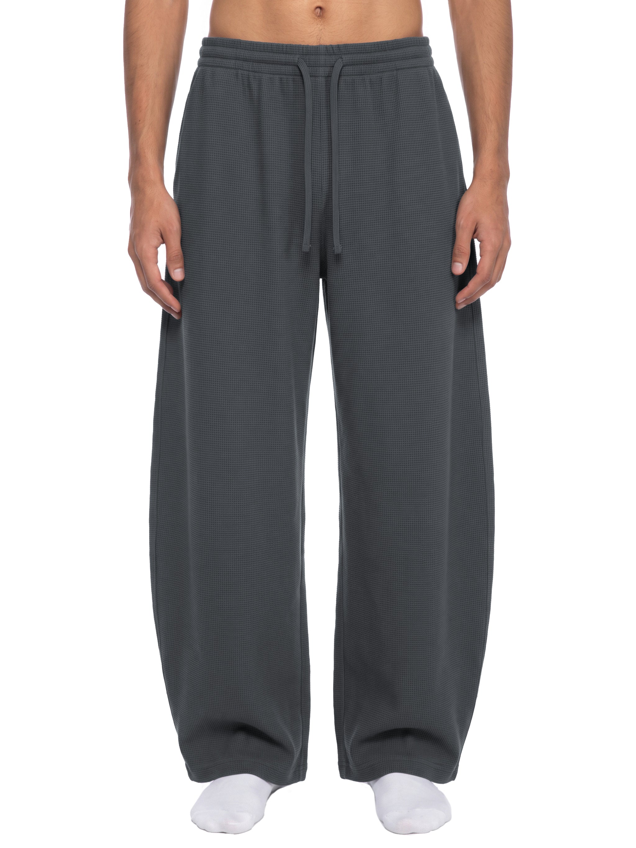 RISENRETRO x Unisex Waffle Barrel Leg Pants