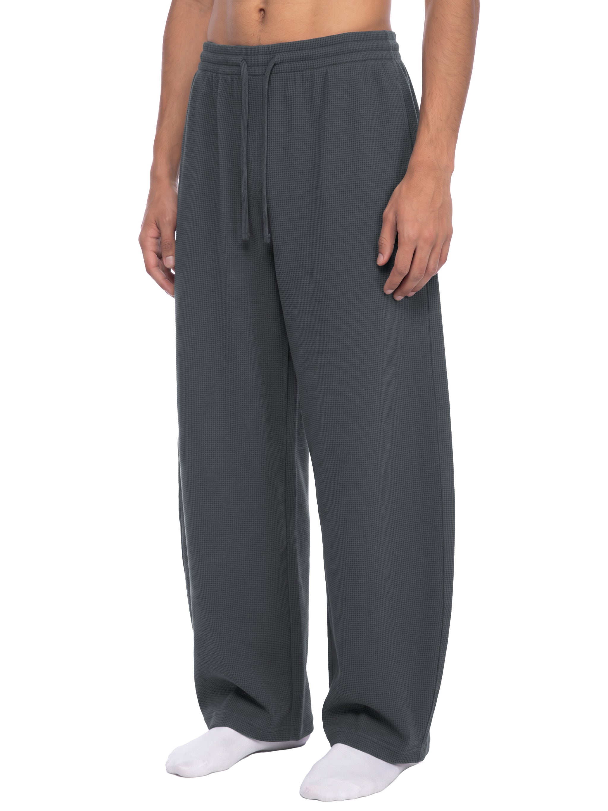 RISENRETRO x Unisex Waffle Barrel Leg Pants