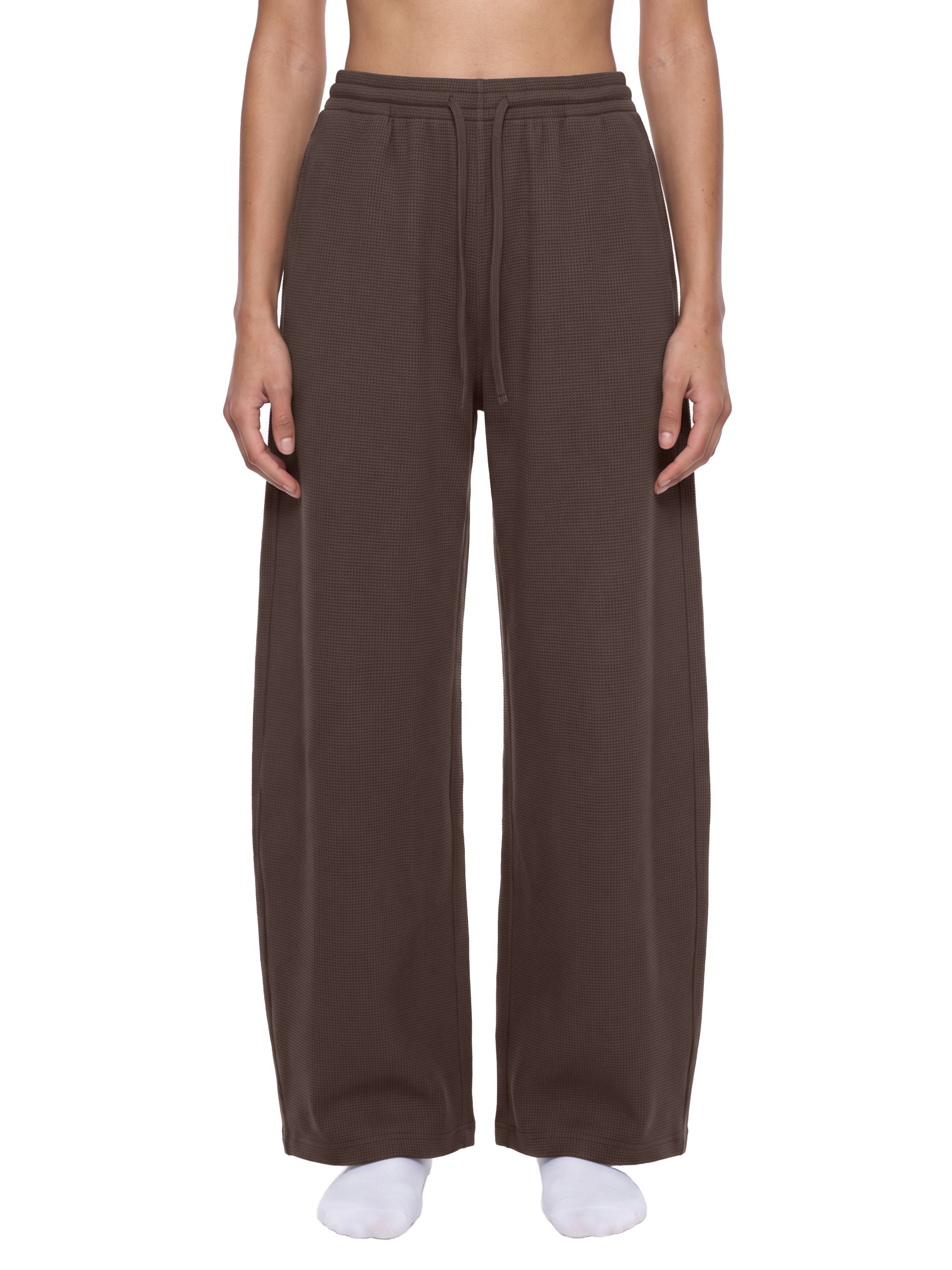 RISENRETRO x Unisex Waffle Barrel Leg Pants