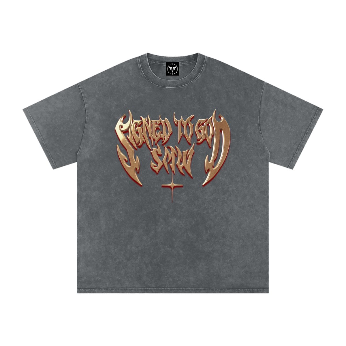 SMW | Signed to God | RisenRetro |Snow Washed Oversized Cotton T-Shirt