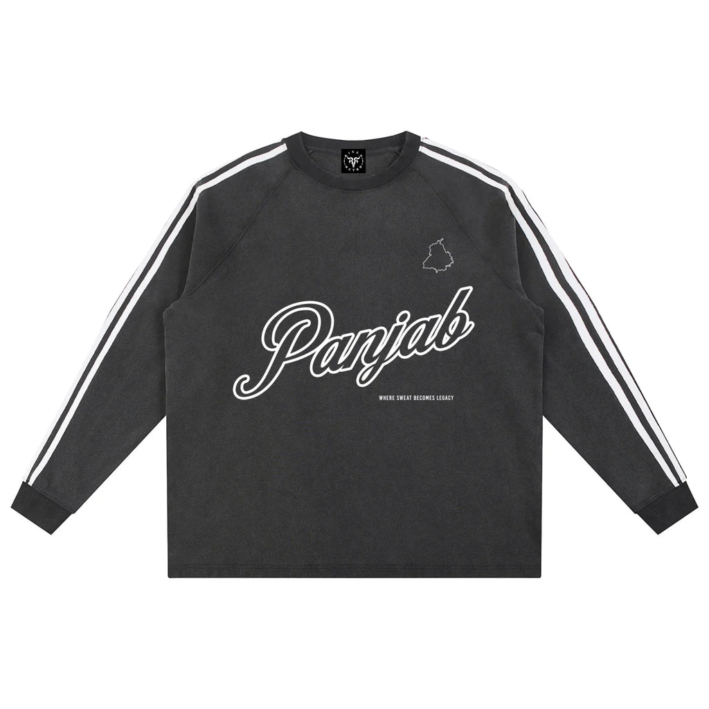 Sweat-shirt Panjab Snow Washed à bandes contrastées