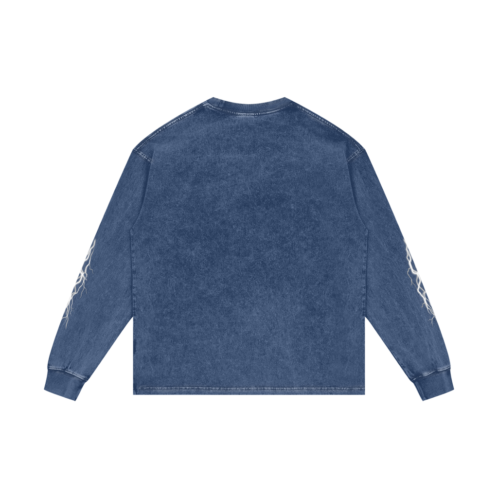 Panjab Bandana Flash V4 | RISENRETRO | Acid Wash Oversize Long Sleeve T-Shirt