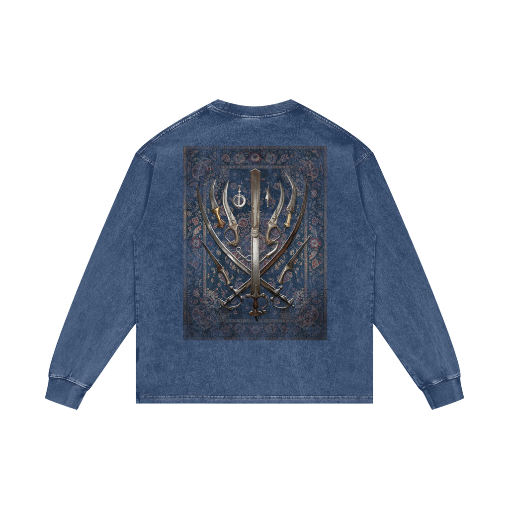 THE KHALSA SPIRIT V2 | RISENRETRO | Acid Wash Oversize Long Sleeve T-Shirt