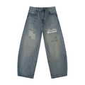 RISENRETRO | Men's Distressed Barrel Leg Jeans