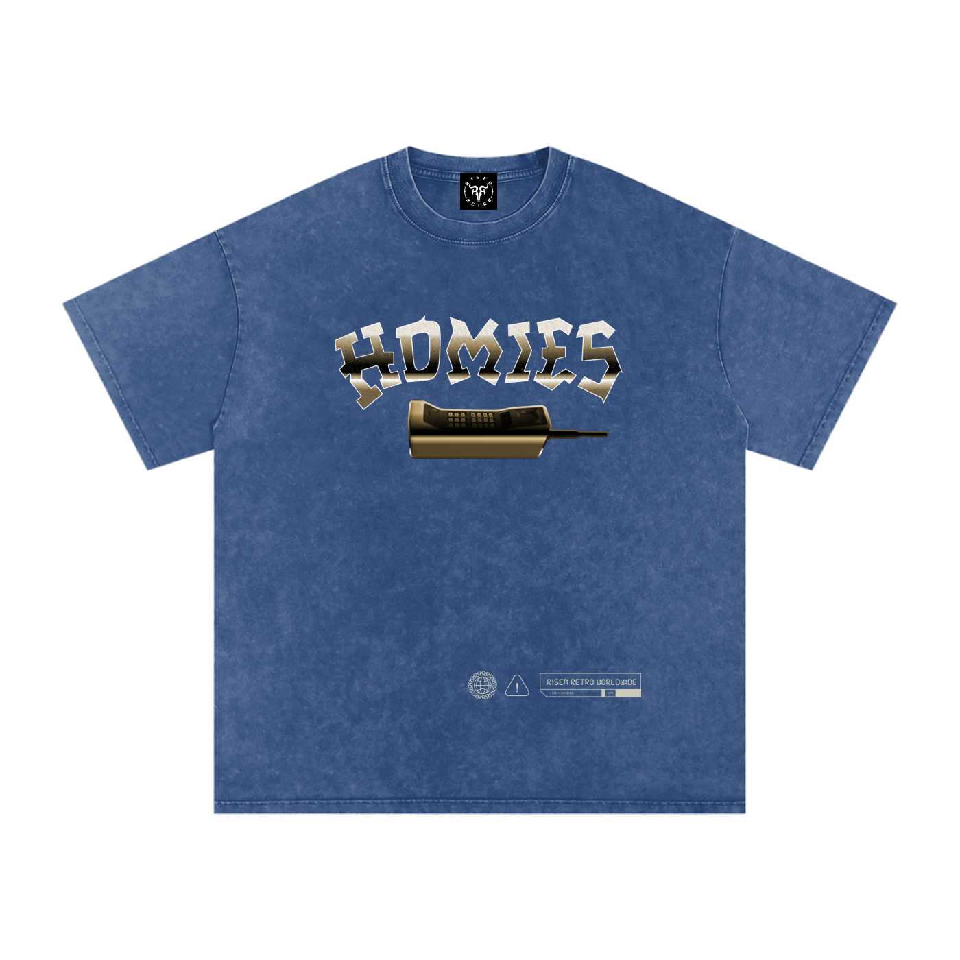 HOMIES 911 x RISEN RETRO Snow Washed Oversized Cotton T-Shirt