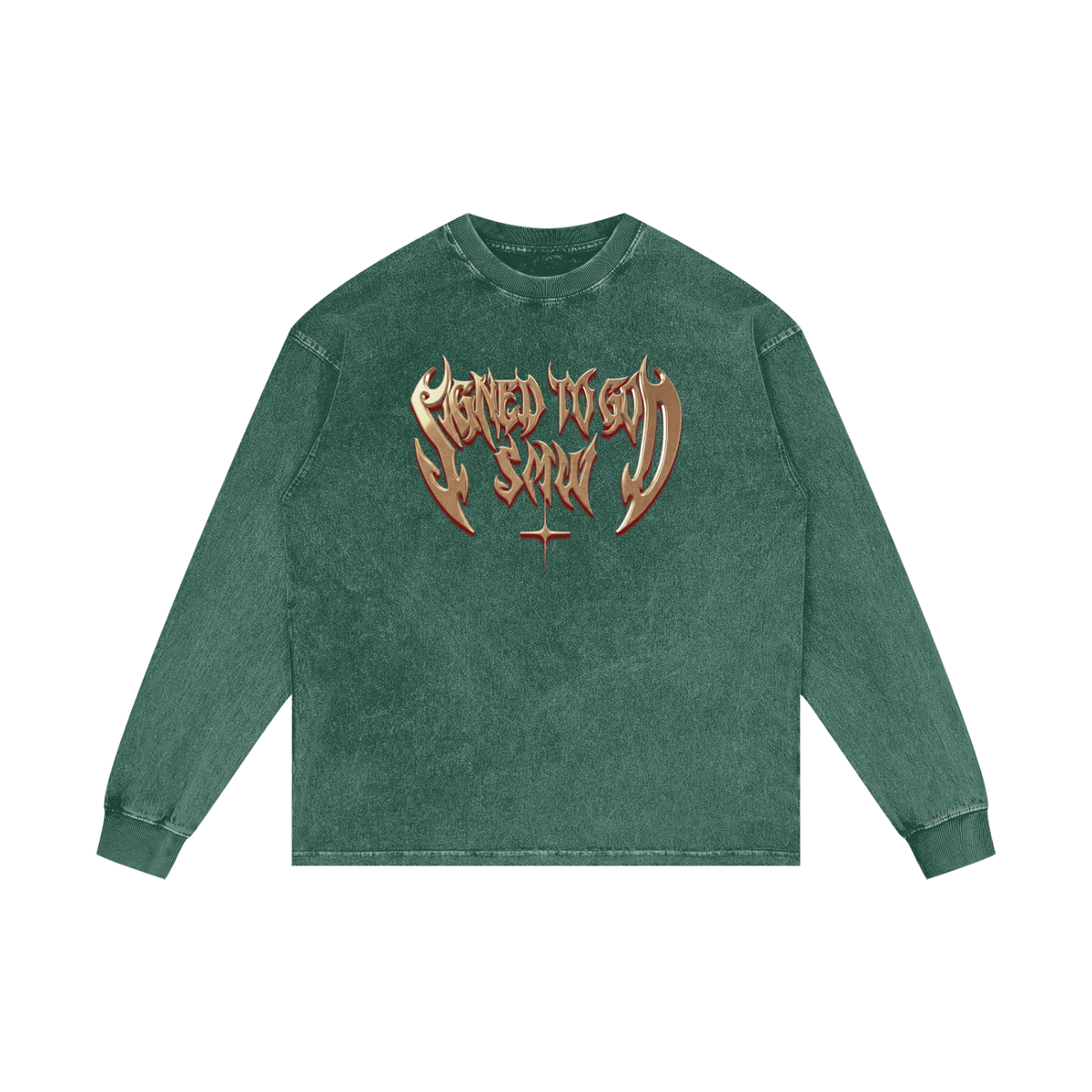 SMW | Signed To God | RisenRetro | Acid Wash Oversize Long Sleeve T-Shirt