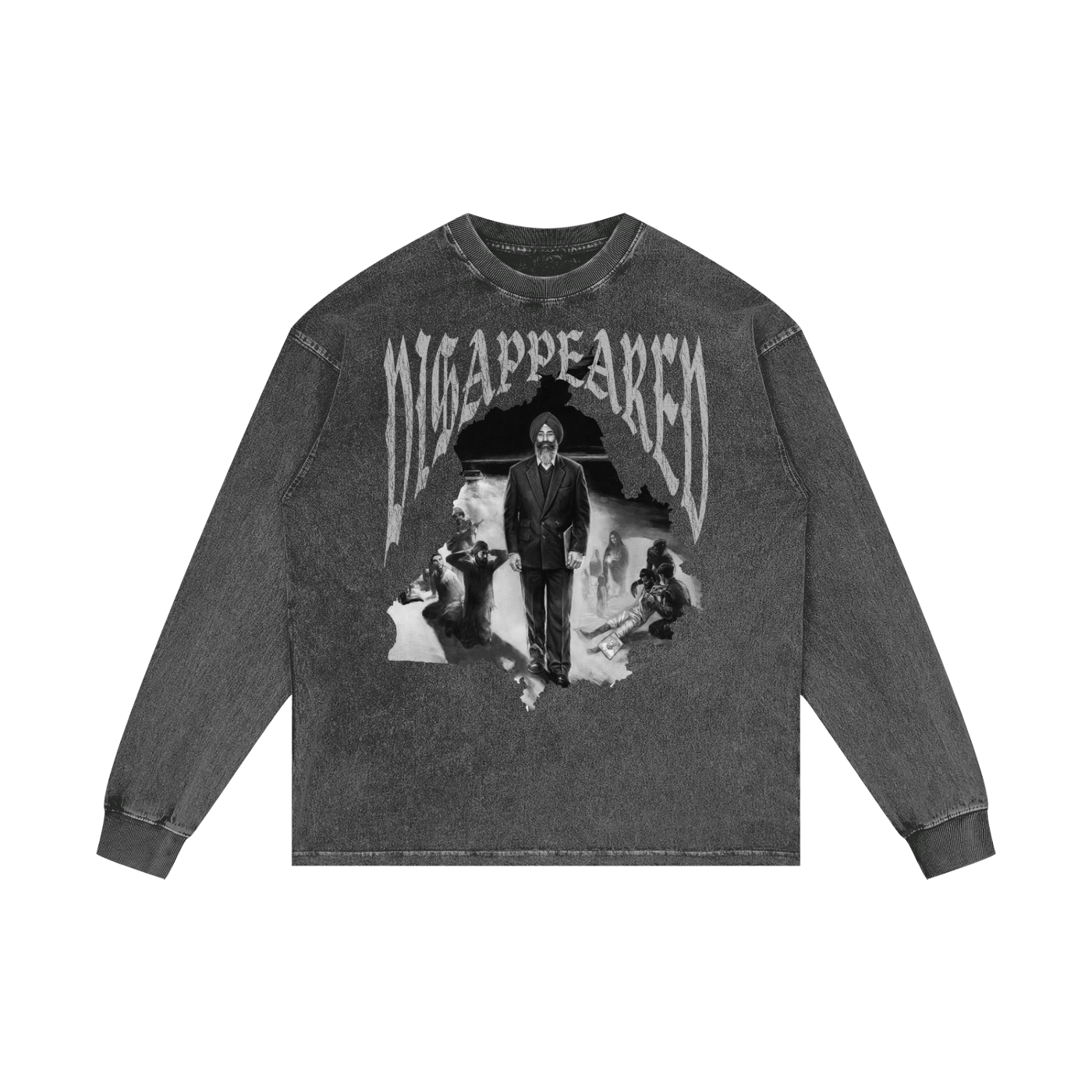 JASWANT SINGH KHALRA DISAPPEARED x Acid Wash Oversize Long Sleeve T-Shirt