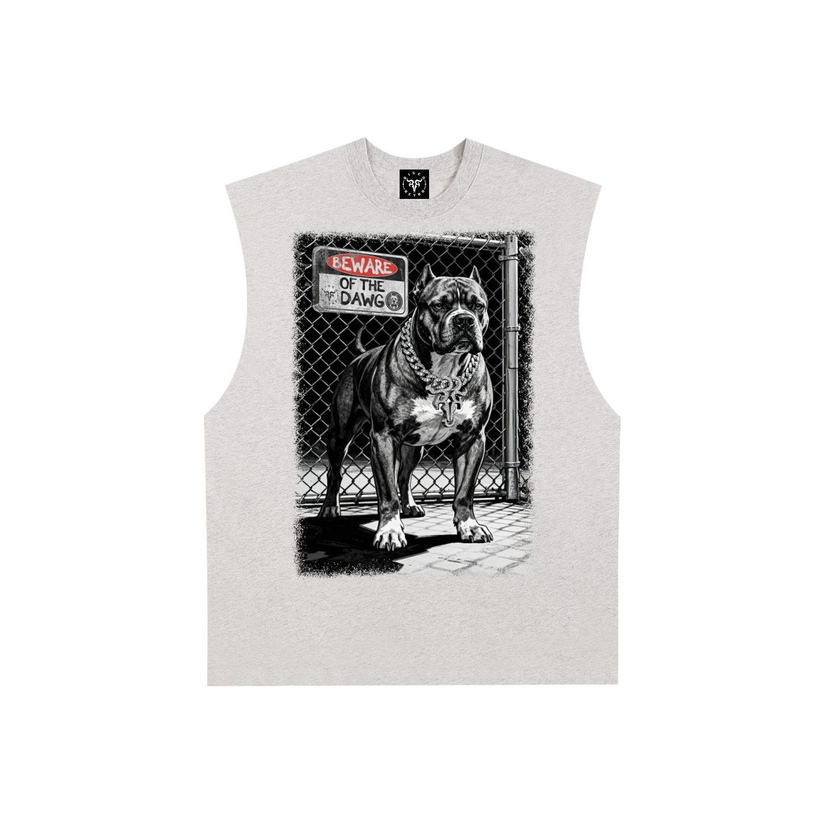 Beware of Dawg 2 | RisenRetro | Raw Edge Cotton Tank Top