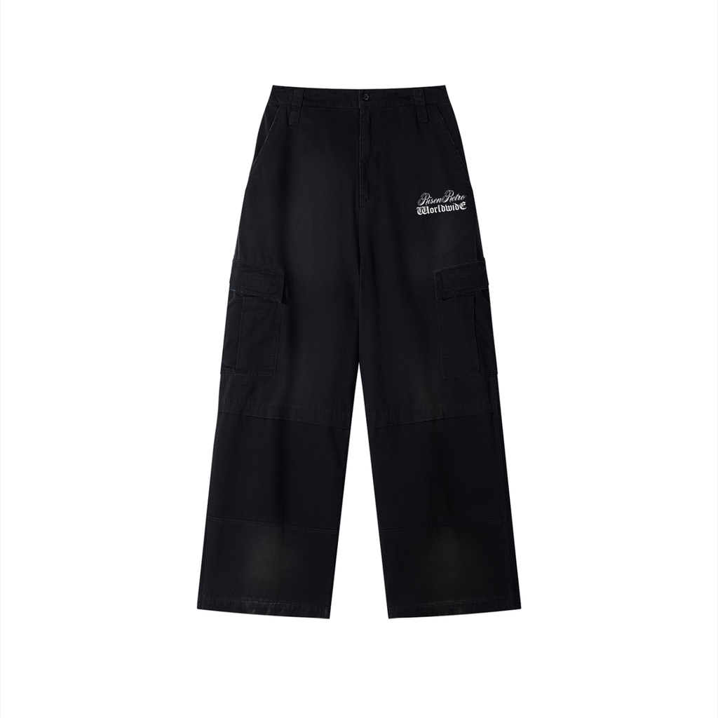 RISENRETRO | Unisex Sunfade Washed Fleece Cargo Pants
