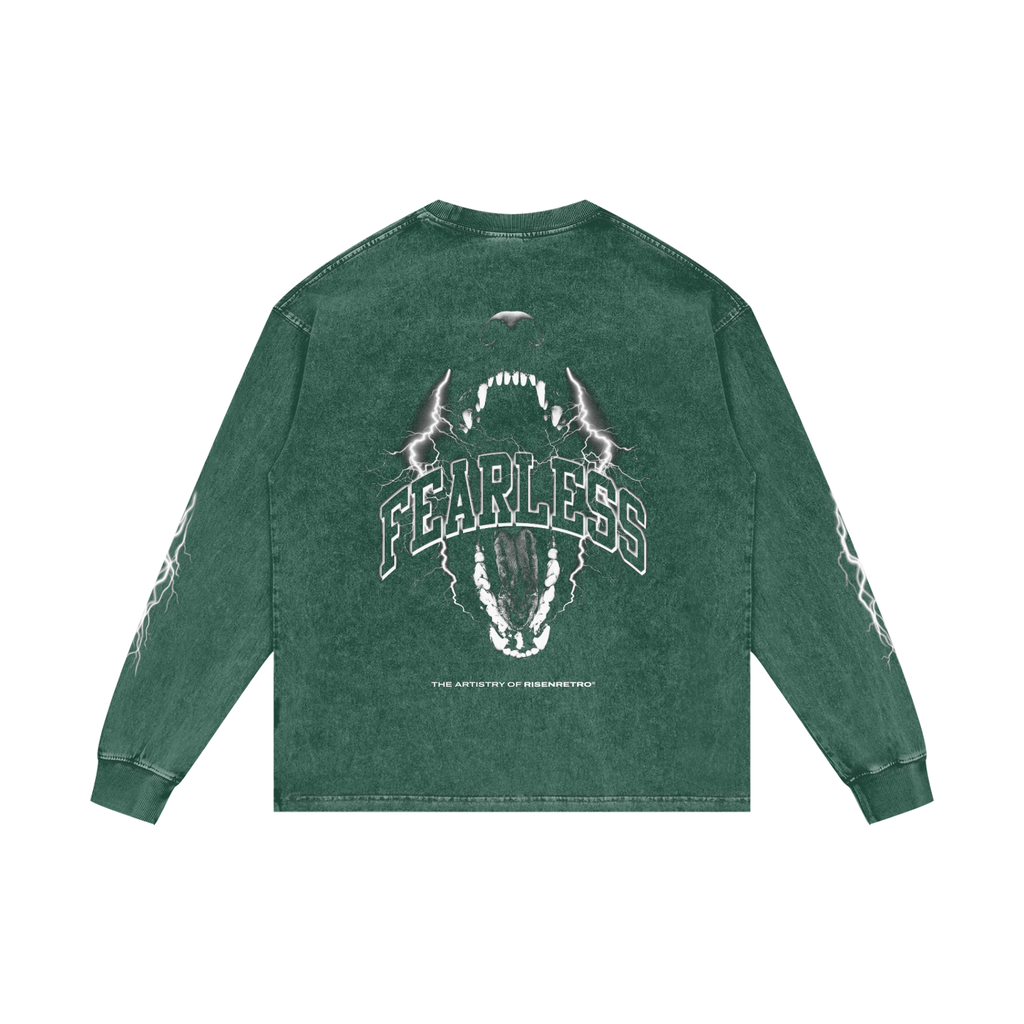 FEARLESS | RISENRETRO | Acid Wash Oversize Long Sleeve T-Shirt