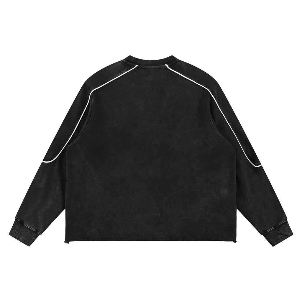Sweat-shirt Panjab à délavage minéral et ourlet brut