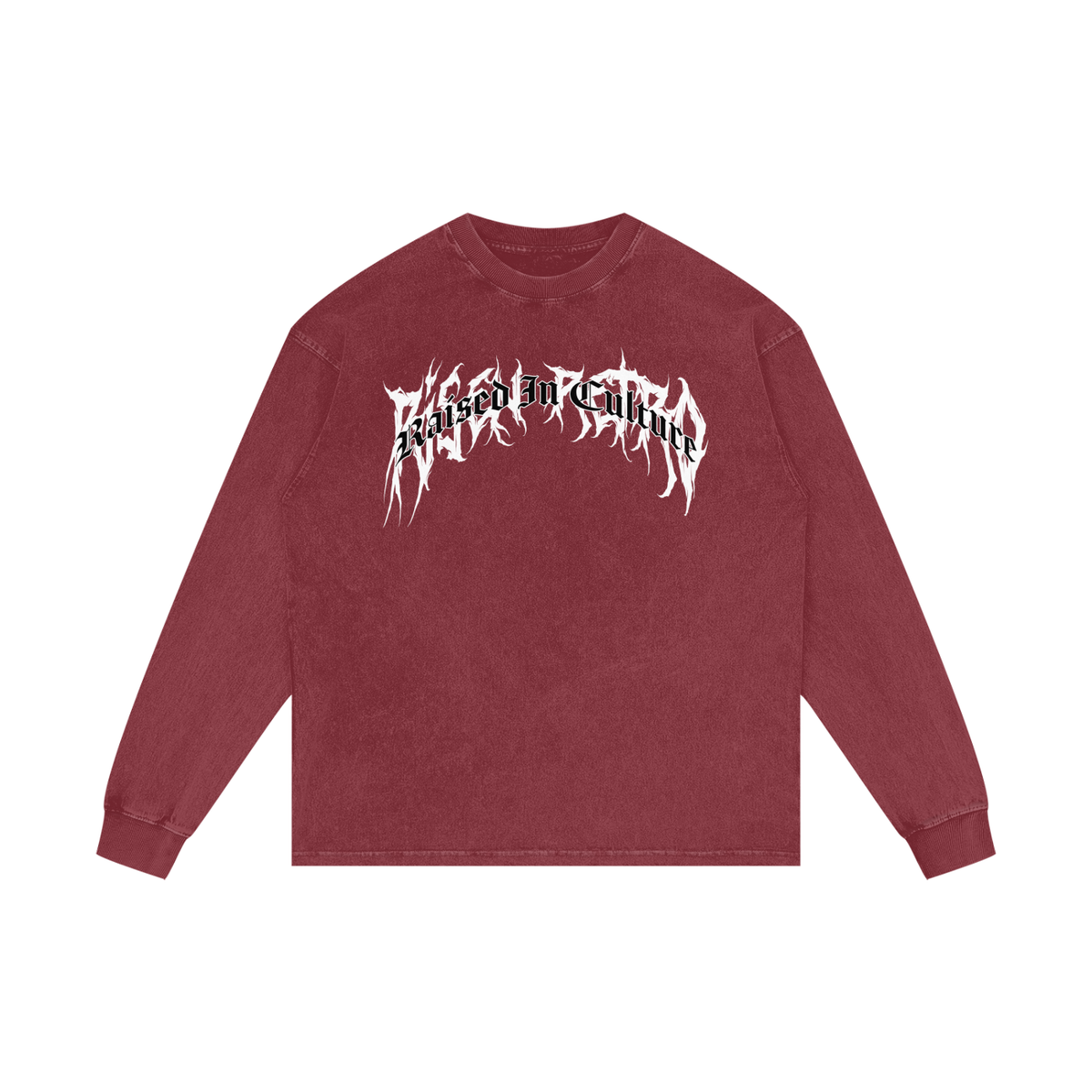 RAISED IN CULTURE | RISENRETRO | Acid Wash Oversize Long Sleeve T-Shirt