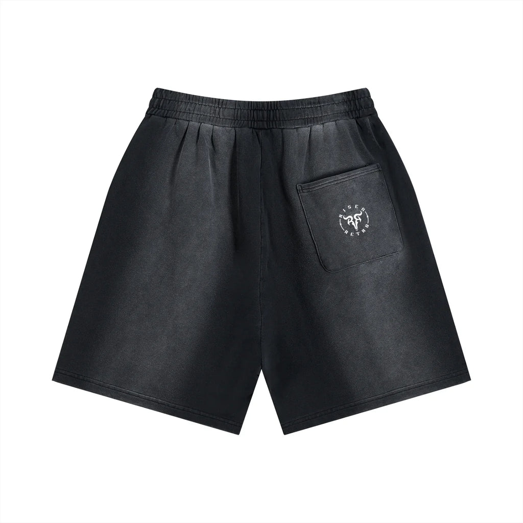 RisenRetro Sun Fade Distressed Shorts