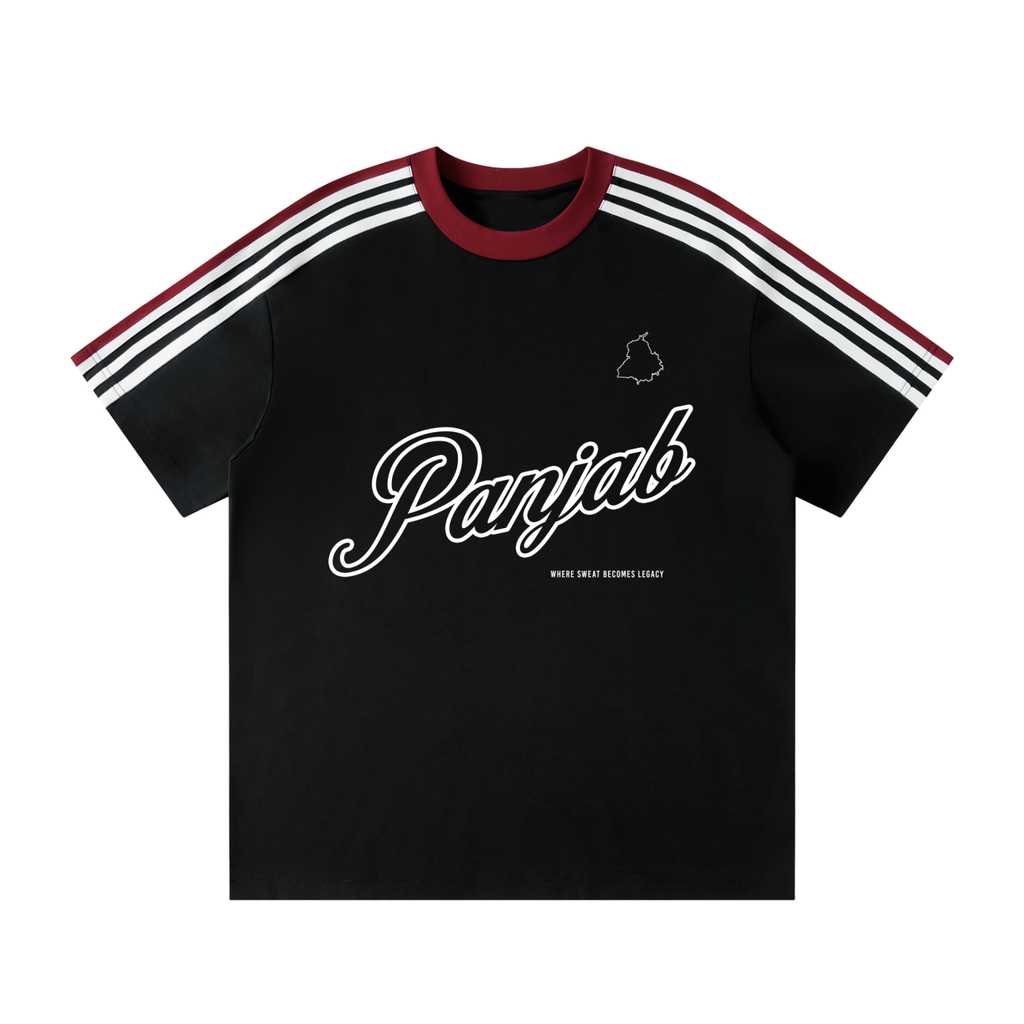 Panjab Legacy  X Risen Retro Unisex Colorblock Striped T-Shirt