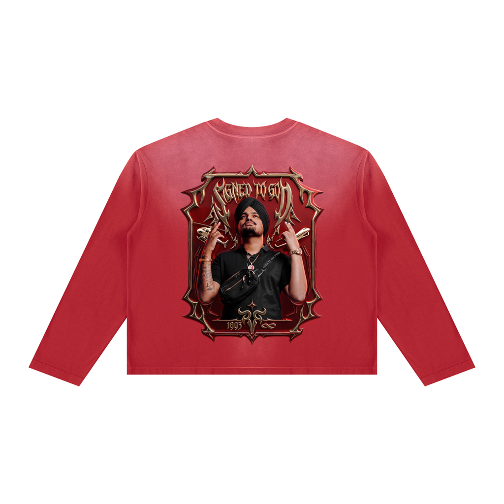 SIGNED TO GOD | SMW | RISENRETRO | Unisex Sunfade Boxy Long Sleeve T-Shirt